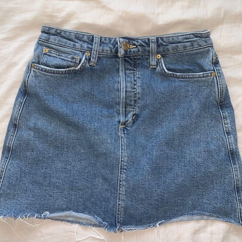 medium wash jean skirt